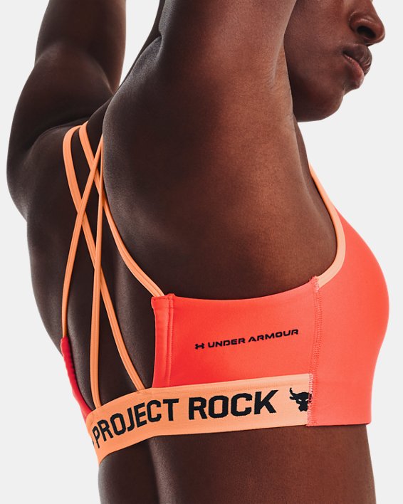 Women's Project Rock Crossback Family Sports Bra, Orange, pdpMainDesktop image number 8